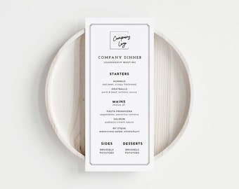 Editable Company Logo Menu Template (Digital Download)