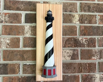 Cape Hatteras Lighthouse 3D Wall Art! Buxton North Carolina lighthouse on Beach and Island. Wooden frame with detail. Beaufort, New Bern