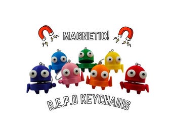 Magnetic REPO Keychain - R.E.P.O Horror Game Hiding Robot. Great Gift for Gamers! Magnetic Fidget Toy and Keychain! Free Shipping!