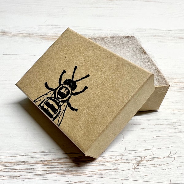 Small Hand Stamped Bee Box. Gift Wrapping Add On. Brown Kraft Box. Customized Gift Box. Matching Gift Box.