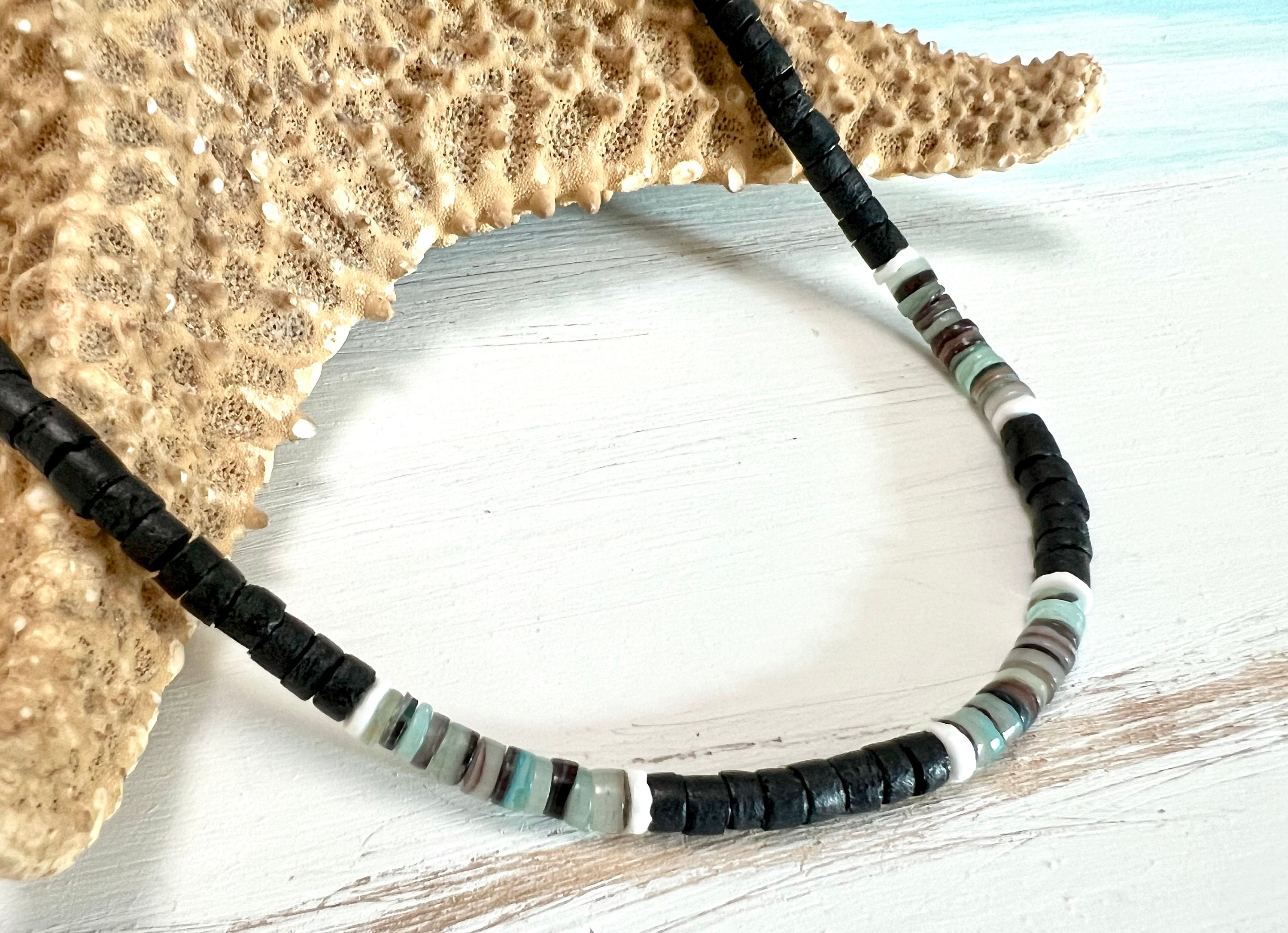 Real Puka Shell Necklace Blue Puka Shell Necklace Mens Puka
