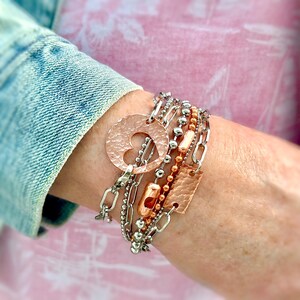 Mixed Metals Ball Chain Bracelet in Pure Raw Copper, Pure Raw Brass, or All Stainless Steel. 3.2mm Ball Chain. Made to Order! image 6