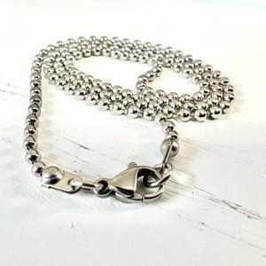 Small Stainless Steel Ball Chain Necklace. 2.4mm. Lobster Clasp. Custom Length & Adjustability. Made to Order. Layering, Stacking Chain.
