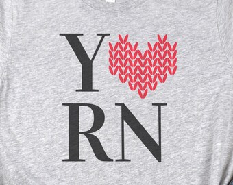 Yarn Knit Heart T-Shirt, Knitting Lover Gift