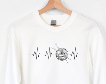 Knitting Is Life Sweatshirt, Funny Knitters Gift