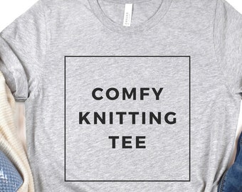 Comfy Knitting Tee, Yarn Lover Graphic T-Shirt