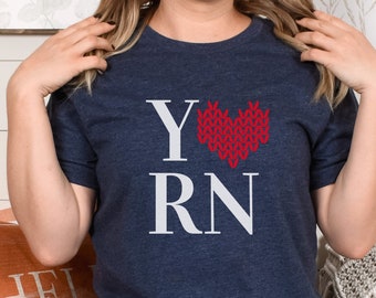 Yarn Heart Knitting T-Shirt, Funny Crocheter Gift