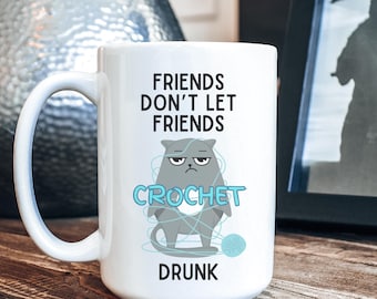 Funny Crochet Mug, Yarn Lover Gift, 15oz Ceramic Coffee Mug