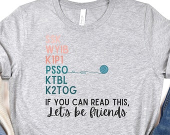 Funny Knitting Terms Graphic T-Shirt, Yarn Lover Gift