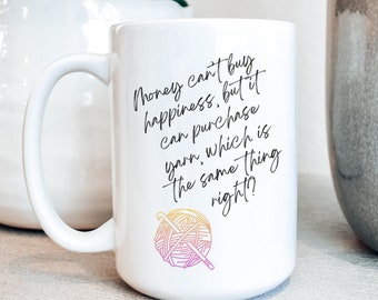 Funny Knitting Coffee Mug, Yarn Lover Gift (15oz Ceramic)