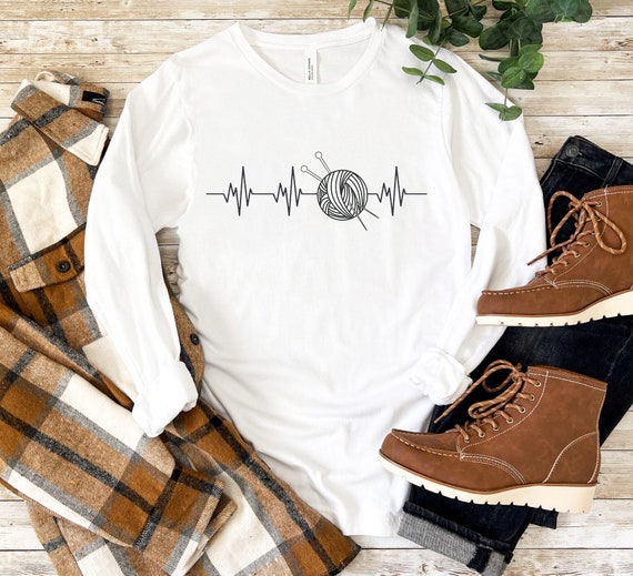 Knit & Crochet Heartbeat T-Shirt Funny Knitting Gift Knit & Crochet Heartbeat T-Shirt Funny Knitting Gift