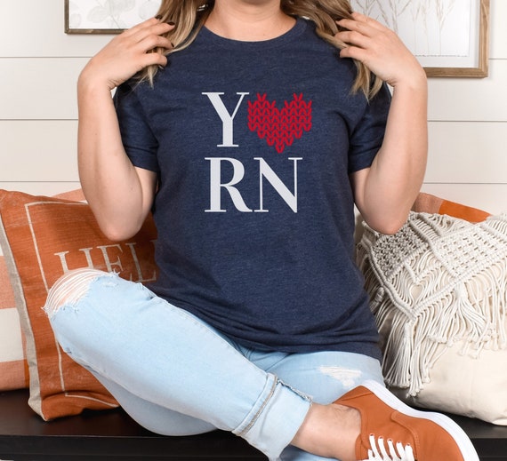 Knitting Shirt, Yarn Knit Heart, Gift For Her, Funny Knitting T-shirt, Funny Knitting Gift, Crocheter Gift, Knitting Tee, Yarn Lover