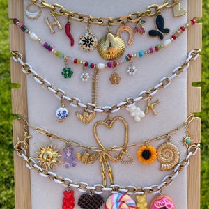 Build Your Own Charm Necklace | Design Your Own Necklace Charm Bar Customized Charm Jewelry Create Your Own Birthstone Charm Necklace