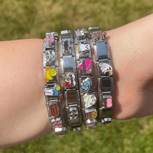 Mystery Italian Charm Bracelet | Italian Charm Links Build Your Own Link Bracelet Unique Link Charms Y2K Link Bracelets