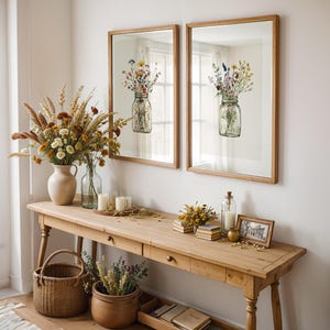 Wildblumen Einmachglas Set: Vintage Blumenvase Dekor (Instant Digital Download)
