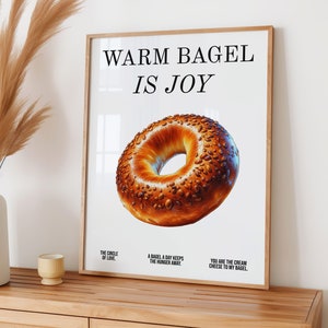 Bagel Art Print: Trendy Kitchen Cafe Wall Decor (Digital Download)