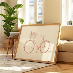 Love the Ride Bicycle Digital Print | Minimalist Drawn Bicycle Quote Art Wall | Cycling Inspiration Room Decor | Bike Print Printable Art