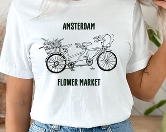 Camiseta do Mercado de Flores de Amsterdã: Holland Bicycle Tour