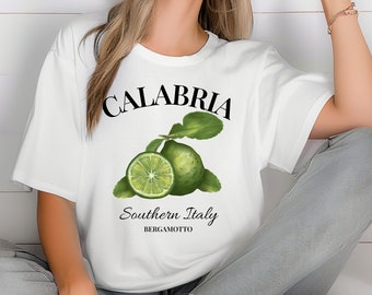 T-shirt Calabria Bergamot Comfort Colors: souvenir uit Zuid-Italië