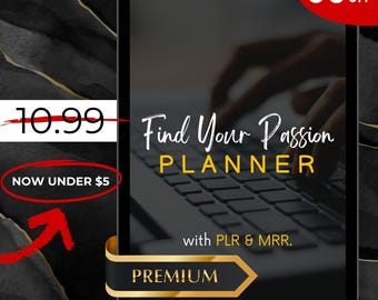 Find Your Passion Planner PLR & MRR, Plr Canva Templates, Self Care Journal, Habit Tracker, Daily Gratitude, Digital Planners, Plr Planners,