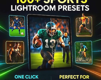 100+ Sports Lightroom Presets | Action & Fitness Photo Filters | PLR MRR Resell Rights | One Click Transformations | plr products sport