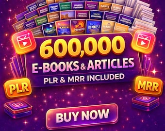 600,000 eBooks Mega Bundle,PLR bundle, MRR Bundle, Plr Collection, Premium Resell ebooks Bundle, Digital books, All catalog ebooks bundle