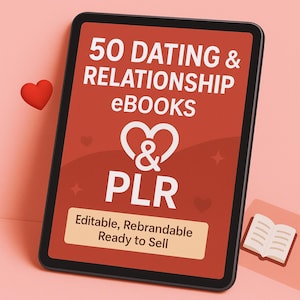 50 eBook per padroneggiare gli appuntamenti PLR e MRR, eBook per appuntamenti, guide alle relazioni, successo negli appuntamenti basati sull'amore per se stessi, eBook per vendere reddito passivo, guida agli appuntamenti