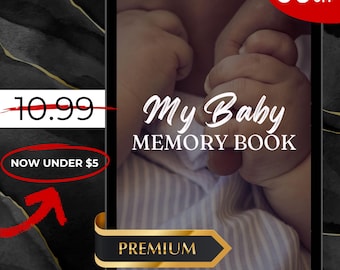 My Baby Memory Book PLR & MRR, Baby Shower Gift Ideas, Baby's First Year Templates, Plr Canva Templates, Daily Journal, Plr Planners Mrr