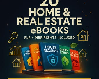 Home Real Estate eBooks Bundle | Property, House Flipping, Eco Living & DIY Guides | PLR MRR Resell Rights, Plr Ebooks, Plr Products Bundle