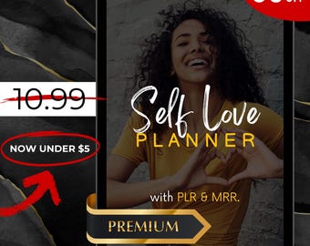 Self Love Planner PLR & MRR, Plr Canva Templates, Plr Planners, Plr Products Bundle, Plr Bundle Collection, Digital Printable Planners Plr