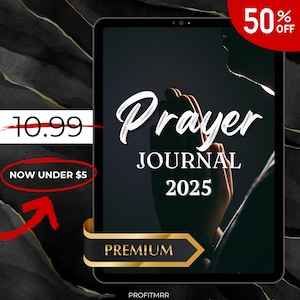 2025 Prayer Journal PLR & MRR, Canva Templates, Self Care Journal, Habit Tracker, Daily Gratitude, Daily Prayer Journal, Devotional Planner