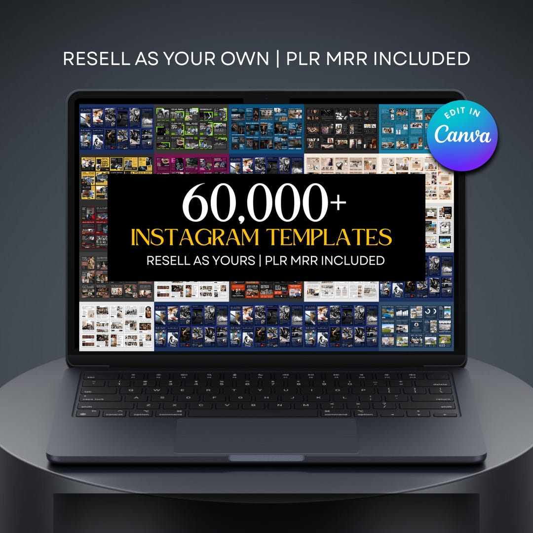 PLR MRR 60,000+ Instagram Templates Bundle | Canva Social Media Kit ...