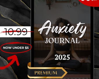 2025 Anxiety Depression Journal PLR & MRR, Canva Templates, Self Care Journal, Habit Tracker, Daily Gratitude, Plr Planners, Digital Planner