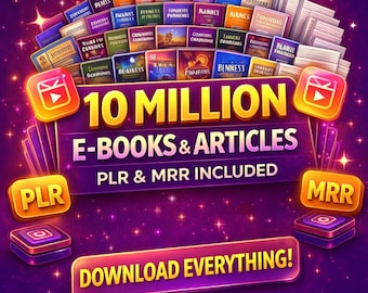 10 Million eBooks Mega Bundle,PLR bundle, MRR Bundle, Plr Collection, Premium Resell ebooks Bundle, Digital books, All catalog ebooks bundle