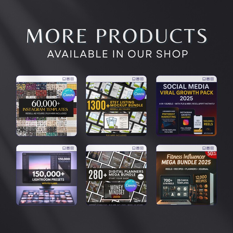 7500 Digital Planner Pages Bundle PLR MRR Editable Canva Templates W ...
