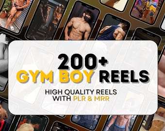 200 videos virales de Gym Bros / PLR MRR / Videos de motivación para el fitness / Contenido de entrenamiento sin rostro / Revender y monetizar / TikTok, Instagram, YouTube