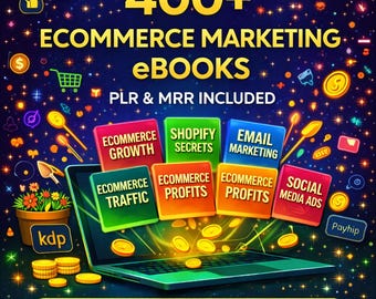 Plus de 400 livres électroniques sur le marketing du commerce électronique | Droits de revente DPP MRR (téléchargement numérique)