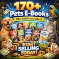 170+ Pet Care E-Books Bundle with PLR & MRR Rights | Training, Health, Grooming, Behavior Guides for Digital Sellers product logo
