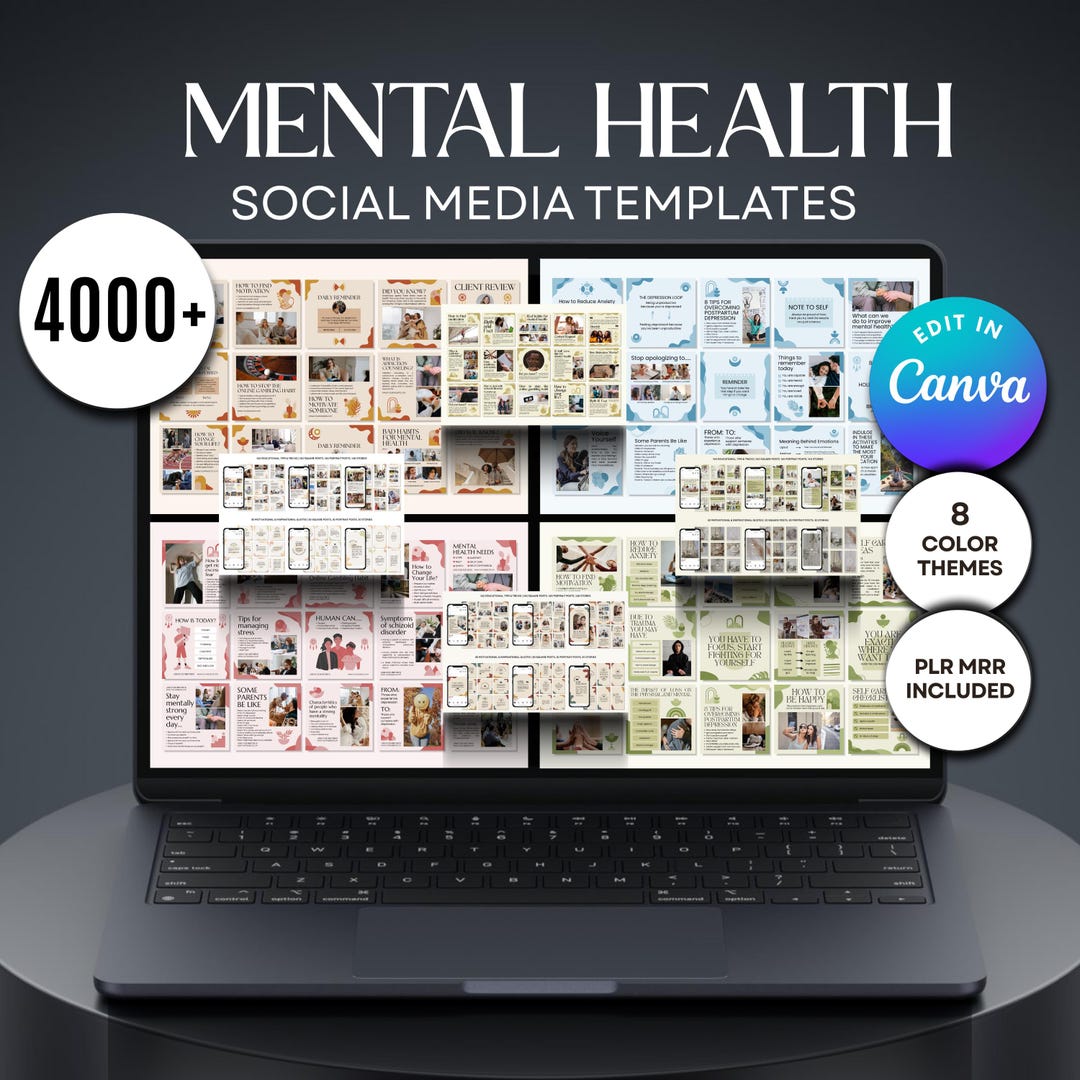 Mental Health Social Media Templates Instagram Templates Facebook ...