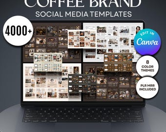 Mallar för sociala medier för kaffe, Instagram-mallar för kaféer, kaféer, cafeteria, barista, innehållspaket för varumärken, espressobarer, restauranginlägg, paket