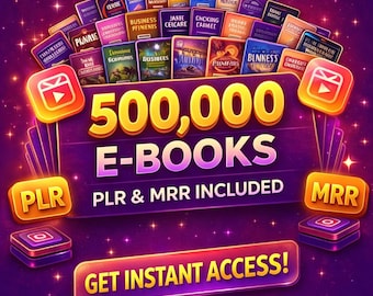 500,000 eBooks Mega Bundle,PLR bundle, MRR Bundle, Plr Collection, Premium Resell ebooks Bundle, Digital books, All catalog ebooks bundle