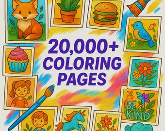 Bundel met 20.000+ kleurplaten voor kinderen, e-boeken PLR MRR