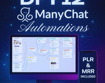 DFY 12 Automatisations ManyChat avec DPP et MRR | Flux de chatbot modifiables pour les spécialistes du marketing numérique, les coachs, les magasins en ligne, la génération de leads et la revente