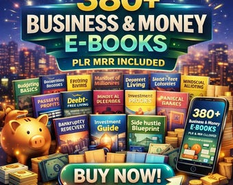Paquete de más de 380 libros electrónicos sobre negocios y finanzas (PLR, MRR) / Finanzas, inversión, marketing y guías de riqueza / Descarga instantánea