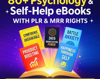 80+ Psychology Self-Help eBooks PLR MRR Bundle | Mental Health, Personal Growth & Mindset Guides | Resell Rights, Plr eBooks, Plr Products