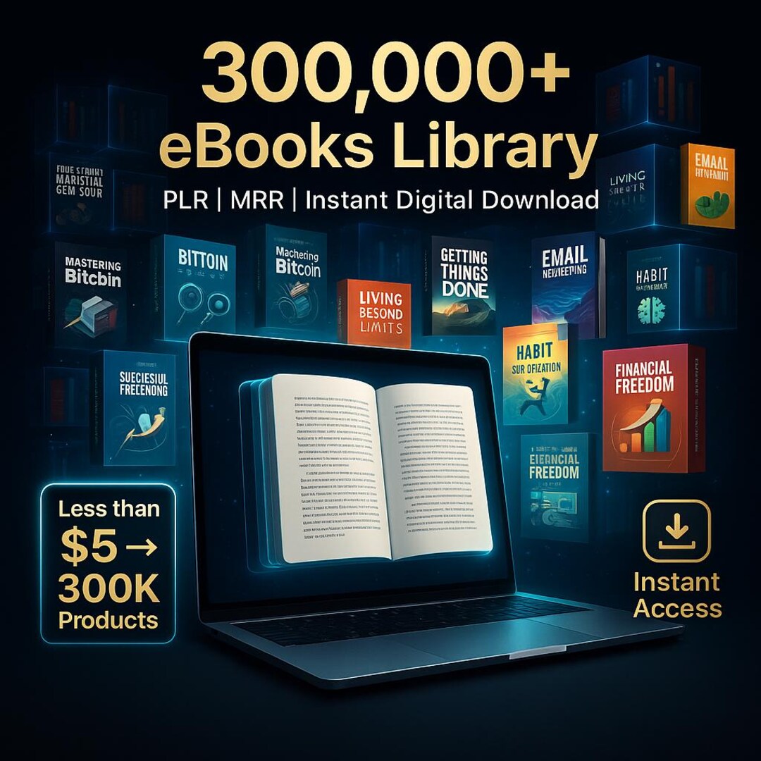 Ultimate 300,000 Ebooks Bundle PLR MRR | Digital Products With Resell ...