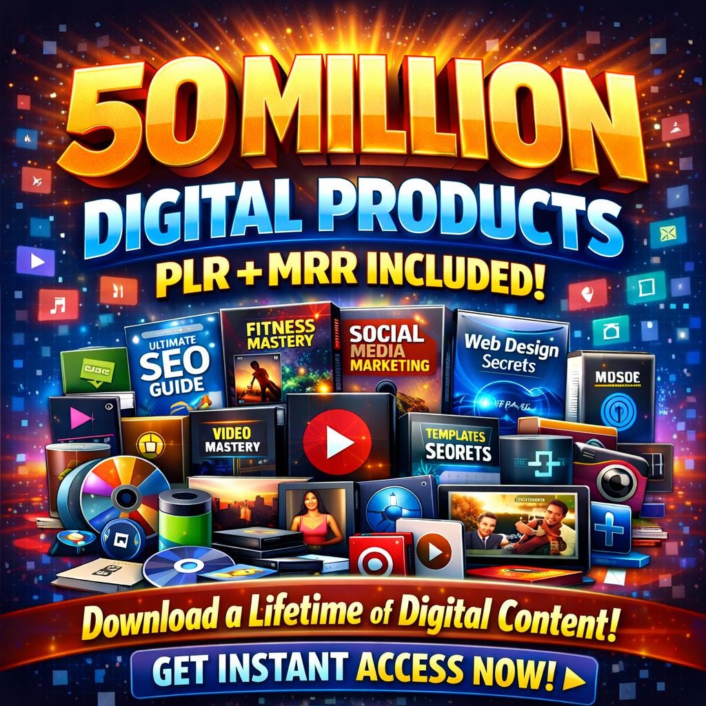 50 Million+ PLR MRR Digital Products Bundle, Ebooks, Resell, and More ...