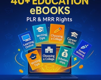 40+ Education eBooks Bundle | Digital Learning & Self-Improvement Guides | PLR MRR Resell Rights | Study, Career Success, Plr Ebooks Bundle