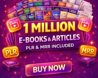 1 Million E-Books & Articles Mega Bundle,PLR bundle, MRR Bundle, Plr Collection, Premium Resell ebooks Bundle, Digital books, All catalog