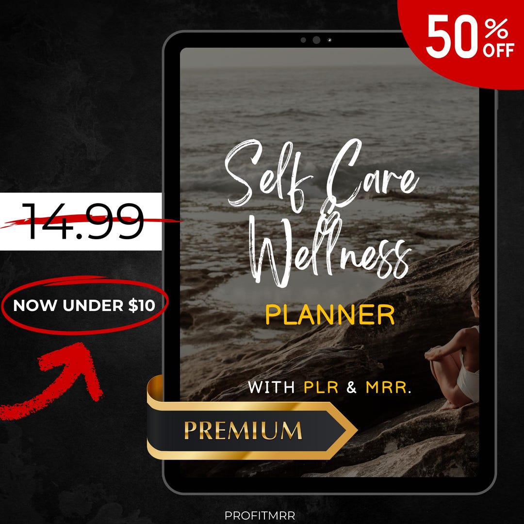 Self Care Wellness Planner, Canva Templates, PLR MRR (digital Download ...